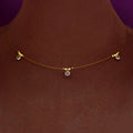 Tri Glossy Stone String Neckpiece